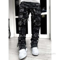 High Street Distressed Flared Denim Jeans